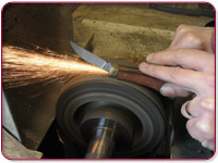 Grinding and shaping the knife to the required finish